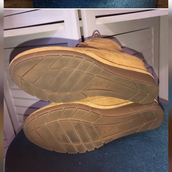 Skechers Bobs tan suede leather ankle platform boots sz 7.5 - Picture 4 of 6